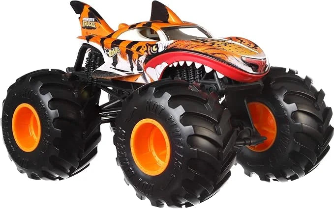 Hot Wheels  Monster Trucks  Tiger Shark  Orange Giant Wheels