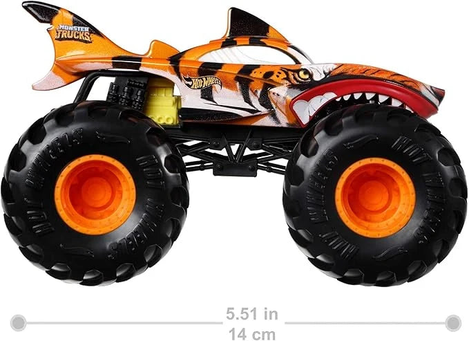 Hot Wheels  Monster Trucks  Tiger Shark  Orange Giant Wheels