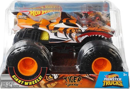 Hot Wheels  Monster Trucks  Tiger Shark  Orange Giant Wheels