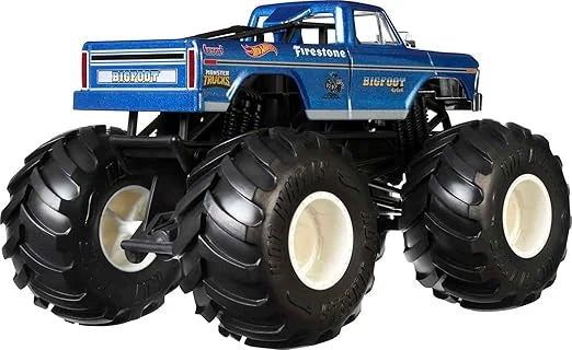 Hot Wheels  Monster Trucks  Big Foot  4 x 4 x 4  Blue Giant Wheels