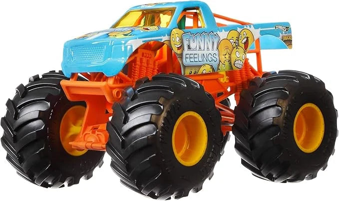 Hot Wheels  Monster Trucks  Funny Feelings  Blue, Orange Giant Wheels