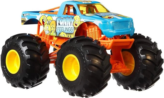 Hot Wheels  Monster Trucks  Funny Feelings  Blue, Orange Giant Wheels