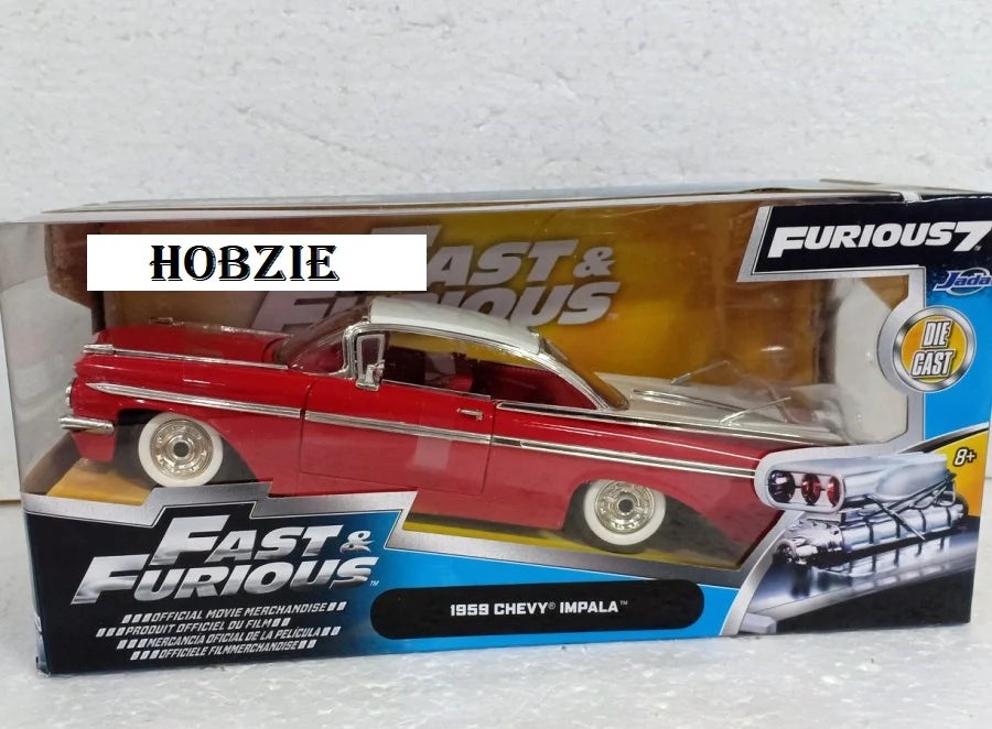 Jada   Chevrolet Impala 1959 Red, White FNTF 7