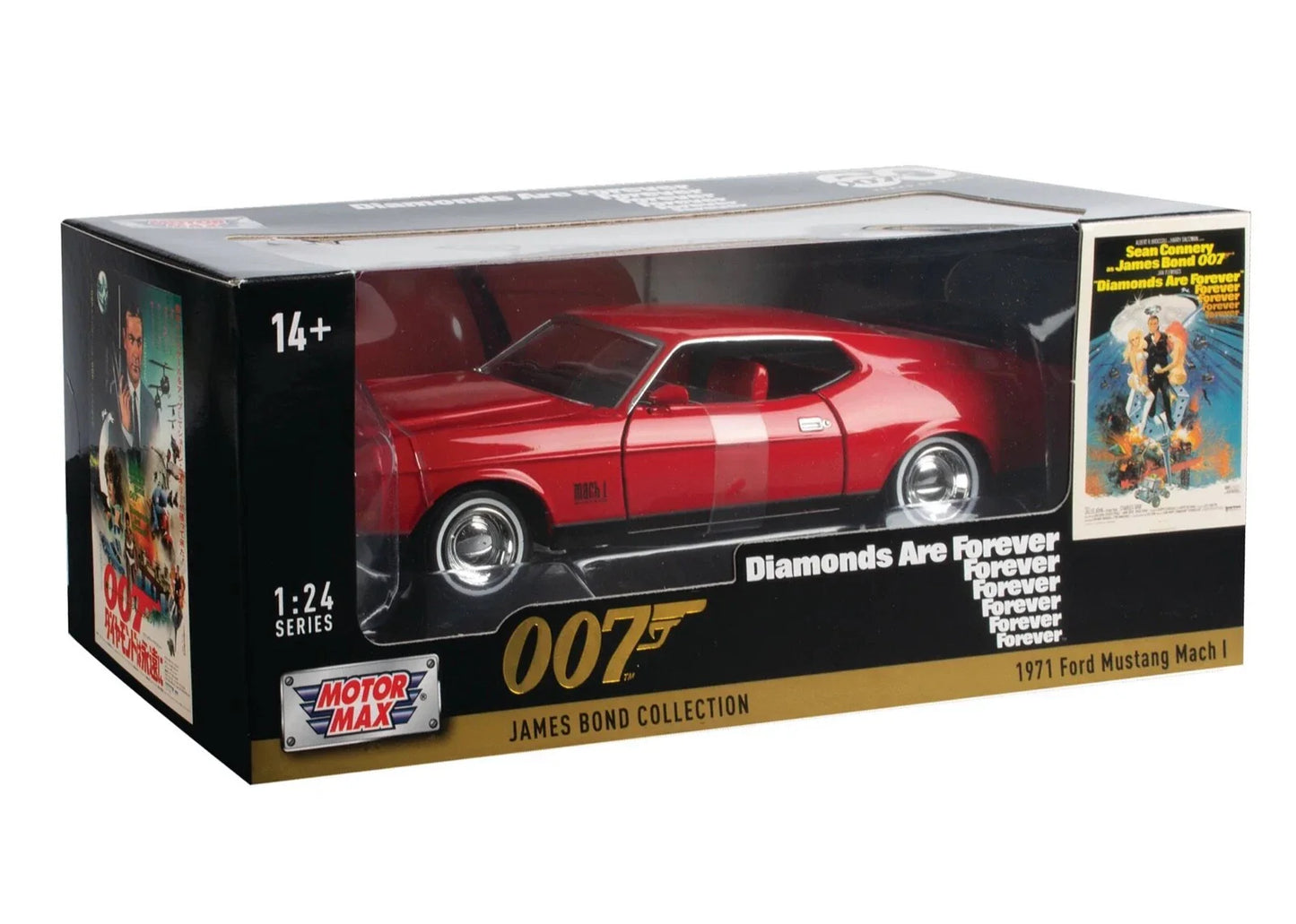 Motor Max  James Bond 007 Ford  Mustang Mach 1 1971 Red