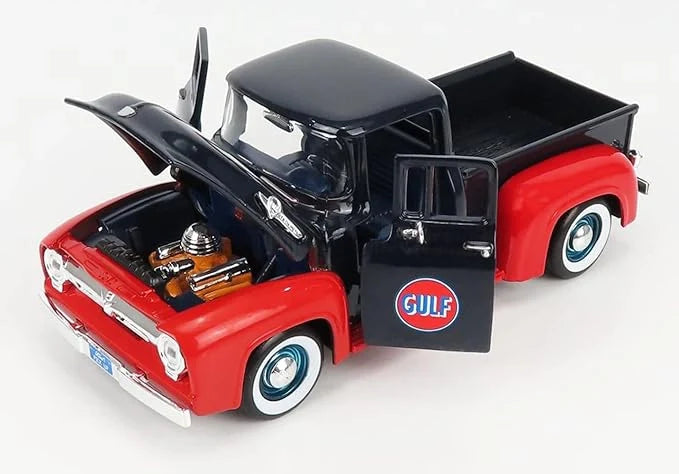 Motor Max  Gulf Ford  F-100 Pick up 1956 Black, Red