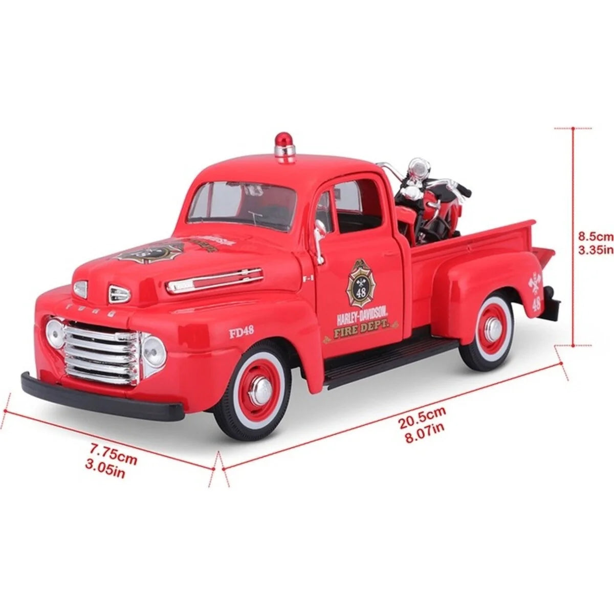 Maisto   Ford F-1 Pick up (with HD Motorcycle)  Red Harley Davidson Series