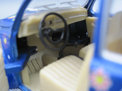 Kinsmart   Volkswagen Classical Beetle 1967 Blue Surfing Boat on Top