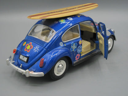 Kinsmart   Volkswagen Classical Beetle 1967 Blue Surfing Boat on Top