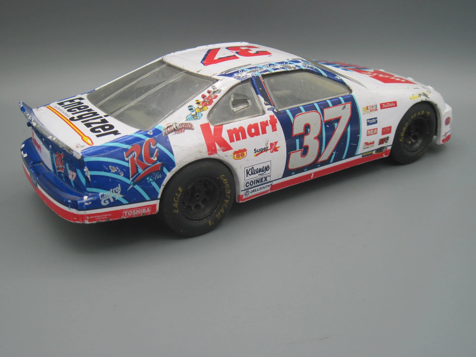 Racing Champions   Ford Nascar Thunderbird Kmart 1997 White & Blue Jeremy Mayfield #37
