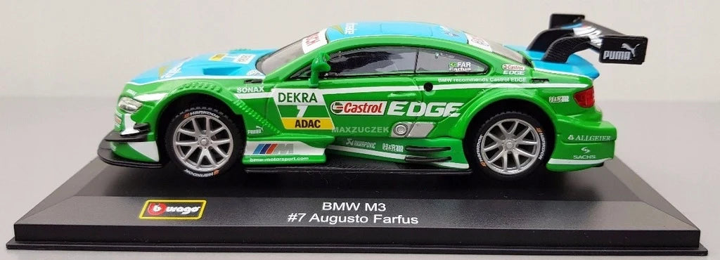 Bburago   BMW M3 # 7 Augusto Farfus  Green & Blue Race