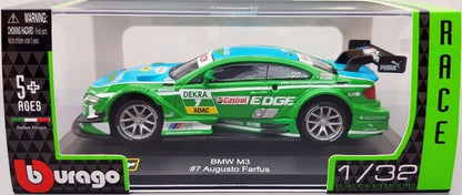 Bburago   BMW M3 # 7 Augusto Farfus  Green & Blue Race