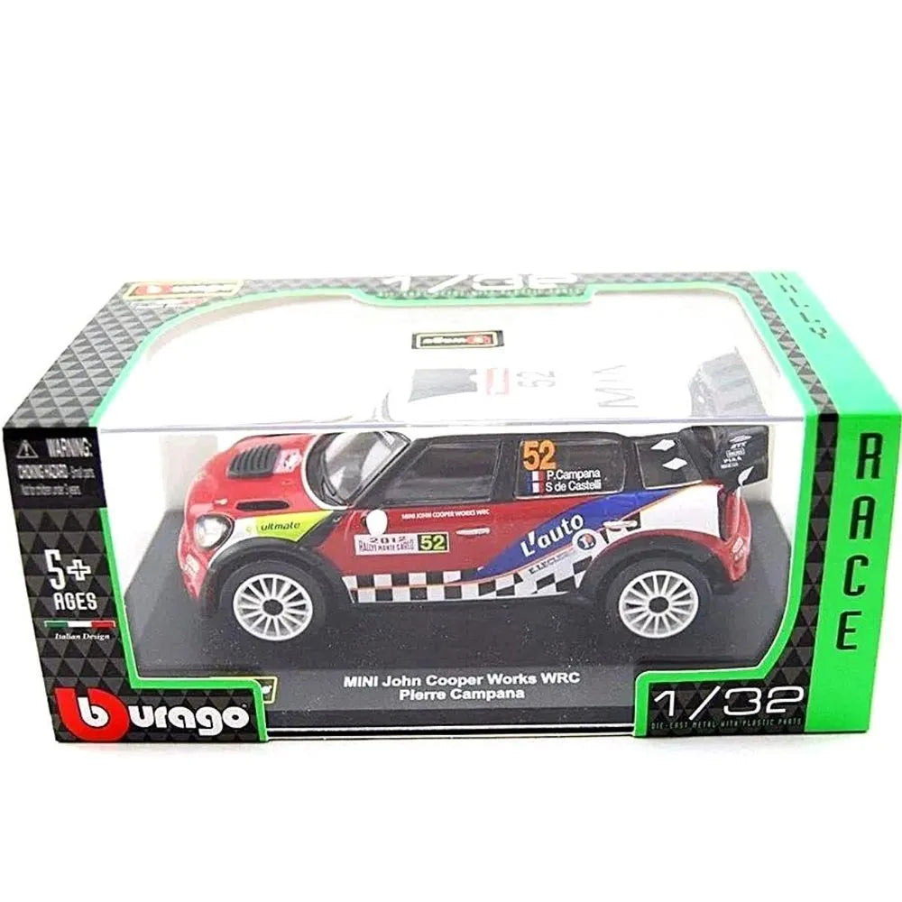 Bburago   Mini John Cooper Works WRC Pierre Campana  Red & White Race