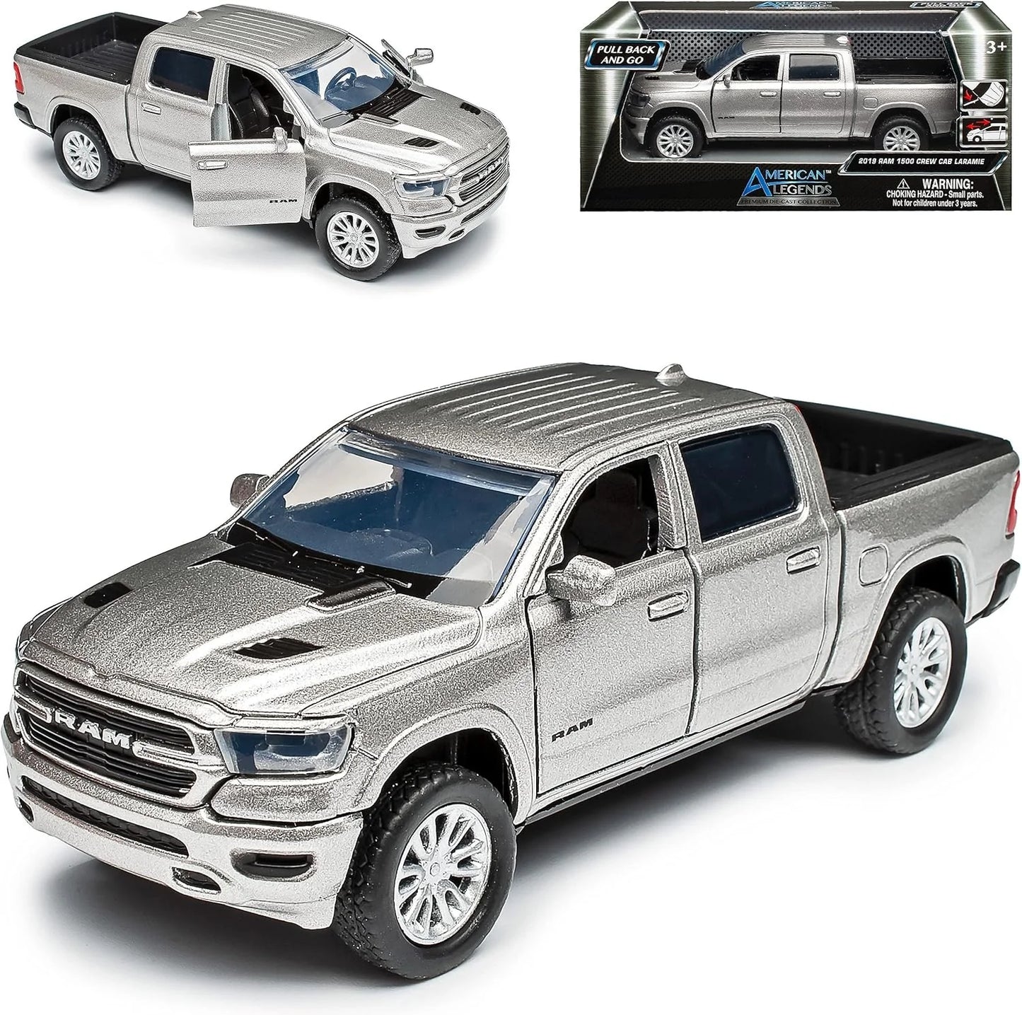 Motor Max  American Legend Dodge RAM 1500 Laramie Crew 2019 Silver