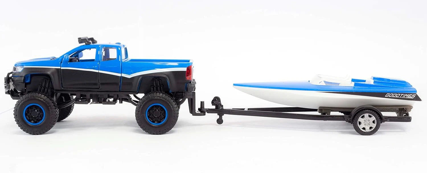 Maisto  Fresh Metal Chevrolet Colorado ZR2 + Speedboat (Tow Set) 2017 Blue 4x4 Rebels