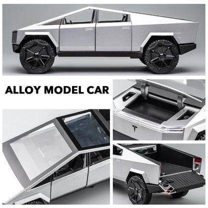 Double Horses   Tesla Cybertruck  Silver Lights & Sound