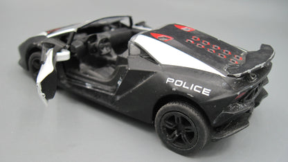 Kinsmart   Lamborghini Sesto Elemento  Black & White Police Car