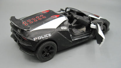 Kinsmart   Lamborghini Sesto Elemento  Black & White Police Car
