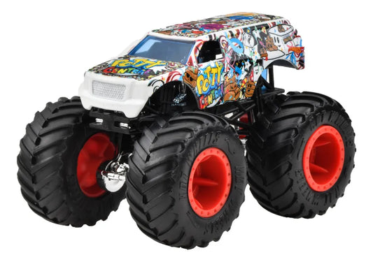 Hotwheels  Monster Trucks  Rugged Truck: Potty Central  Black, White Rev Tredz