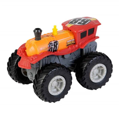 Hotwheels  Monster Trucks  Rugged Tractor: Loco Punk Vehicle  Black, Red Rev Tredz