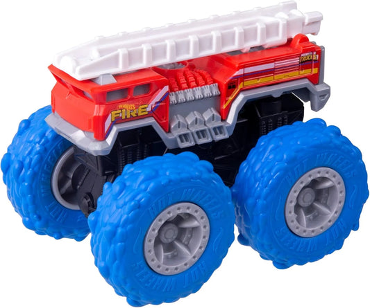 Hotwheels  Monster Trucks  Rugged Fire Engine: 5 Alarm  Red, Blue Wrecking Wheels