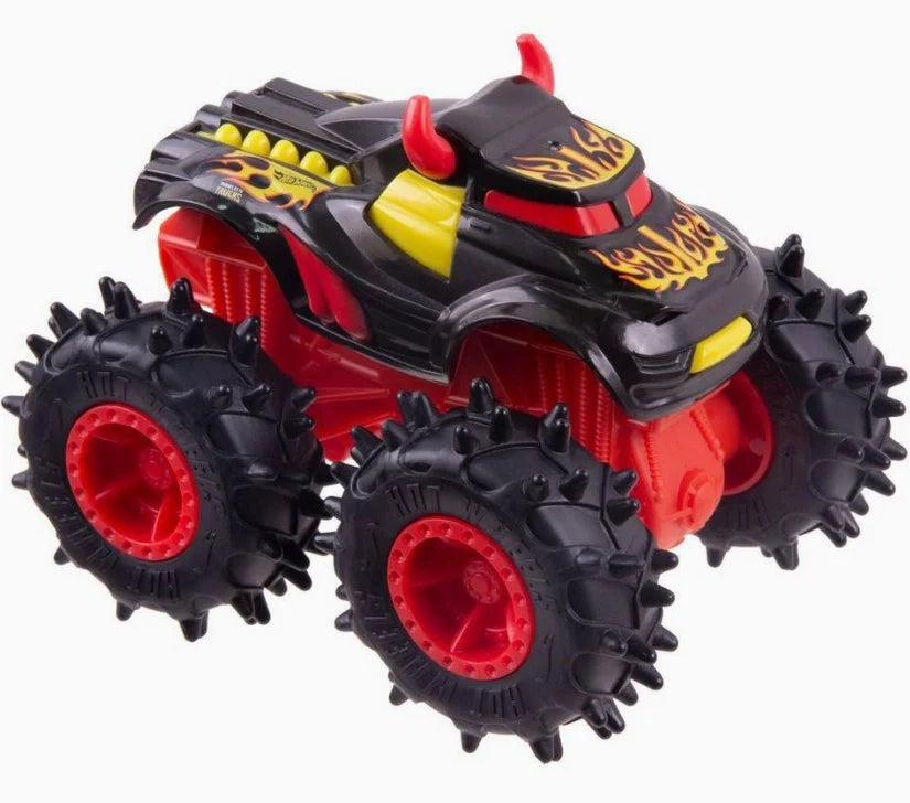Hotwheels  Monster Trucks  Rugged Truck: Steer Clear  Black, Red Wrecking Wheels