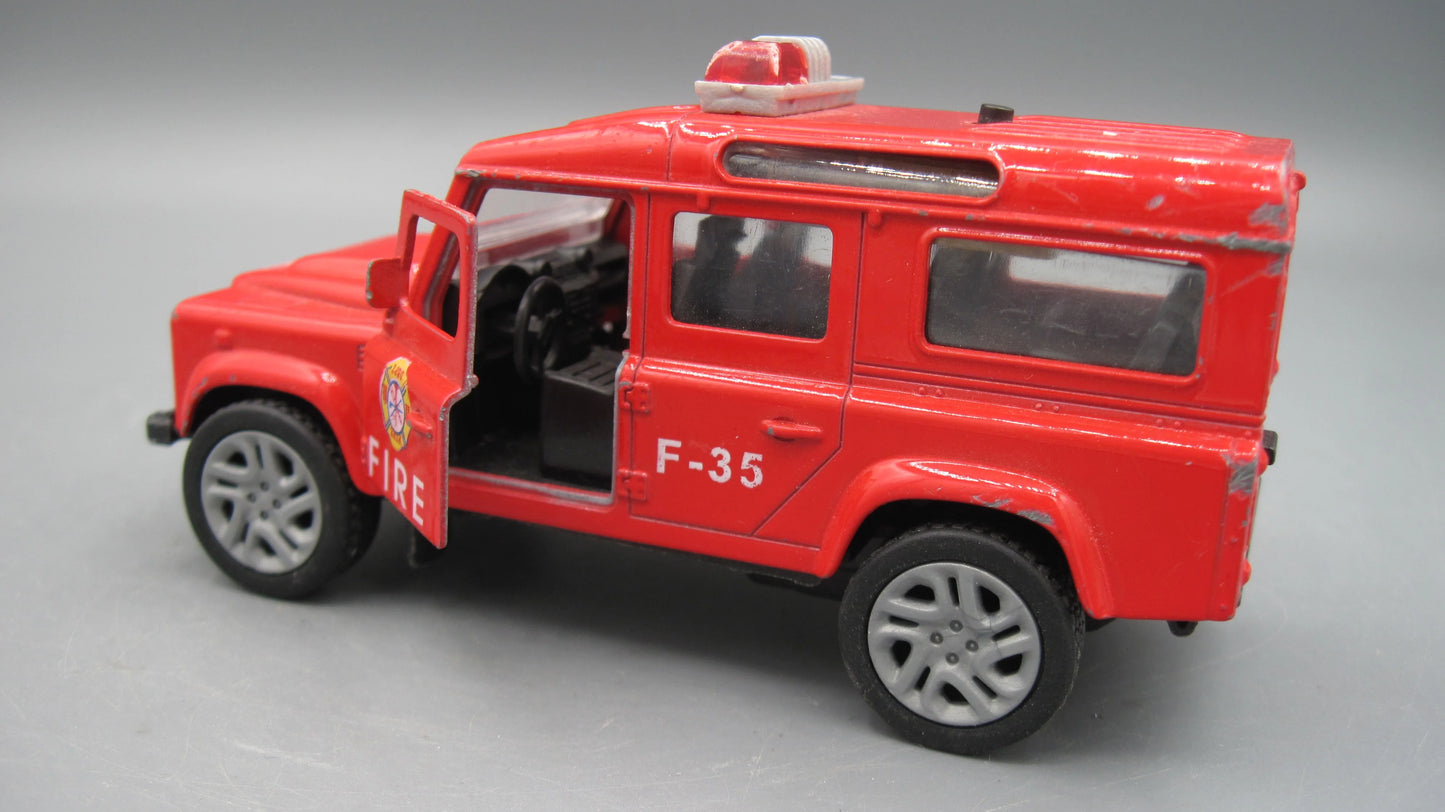 Unbranded   Land Rover Defender Fire Brigade  Red