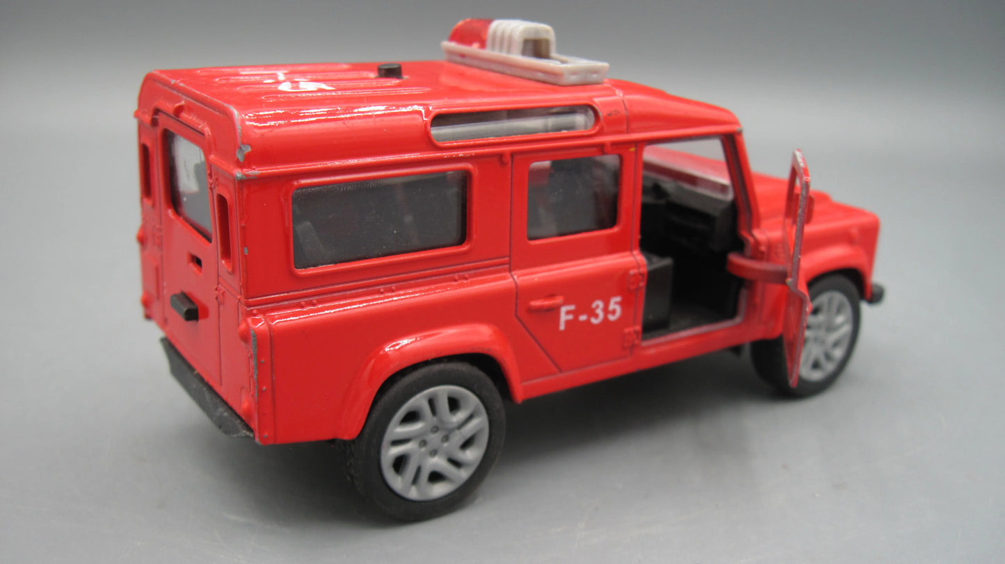 Unbranded   Land Rover Defender Fire Brigade  Red