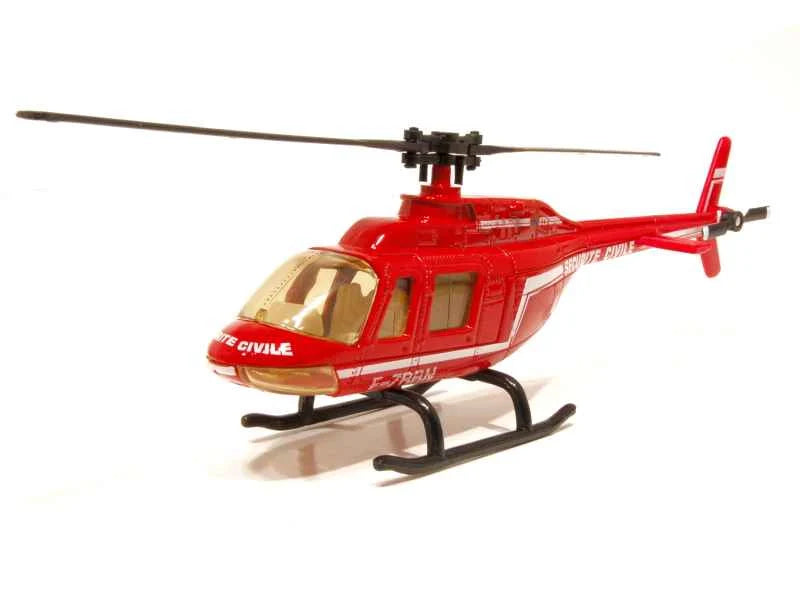 Bburago  Emergency Force  Set of 2 vehicles - Land Rover Defender 110 + Helicopter  Red Secuirty Vehice