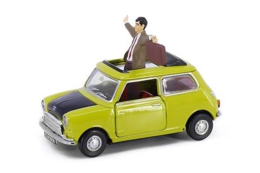 Tiny HK Mr. Bean  Mini Cooper  Green, Black Mr. Bean-Acessories (Mr. Bean Figure + Car)