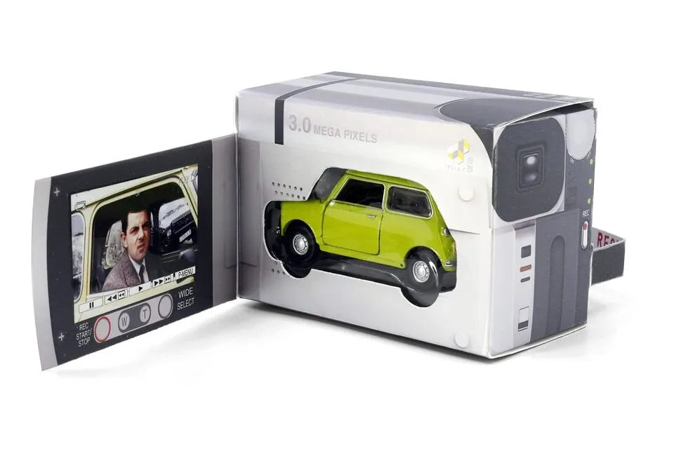 Tiny HK Mr. Bean  Mini Cooper  Green, Black Mr. Bean-Acessories (Mr. Bean Figure + Car)