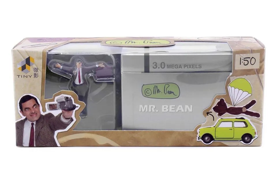 Tiny HK Mr. Bean  Mini Cooper  Green, Black Mr. Bean-Acessories (Mr. Bean Figure + Car)