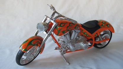 Toy Zone   Arles Ness  Custom Chopper Motorcycle  Orange
