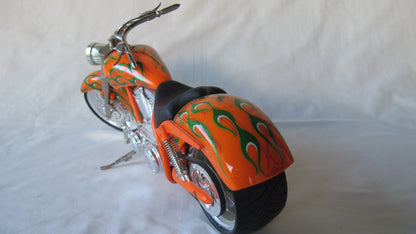 Toy Zone   Arles Ness  Custom Chopper Motorcycle  Orange