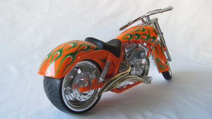 Toy Zone   Arles Ness  Custom Chopper Motorcycle  Orange