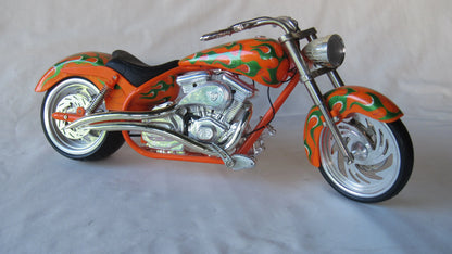 Toy Zone   Arles Ness  Custom Chopper Motorcycle  Orange