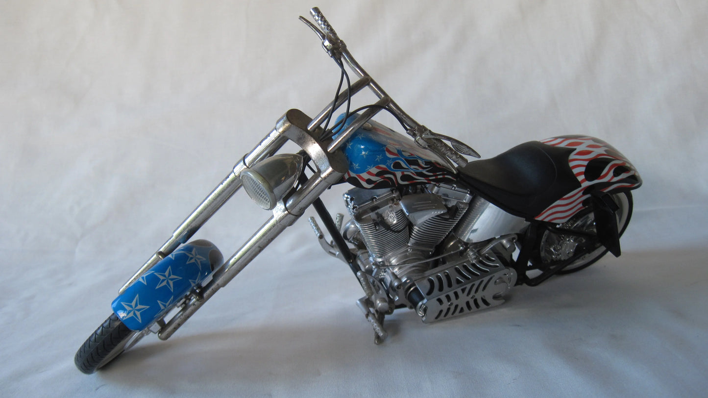 Toy Zone    Custom Chopper Motorcycle  Blue