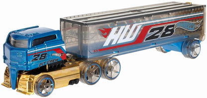 Hot Wheels  Hauler Rig Dog  Rig Dog - (Set of Hauler + Car)  Blue & Golden