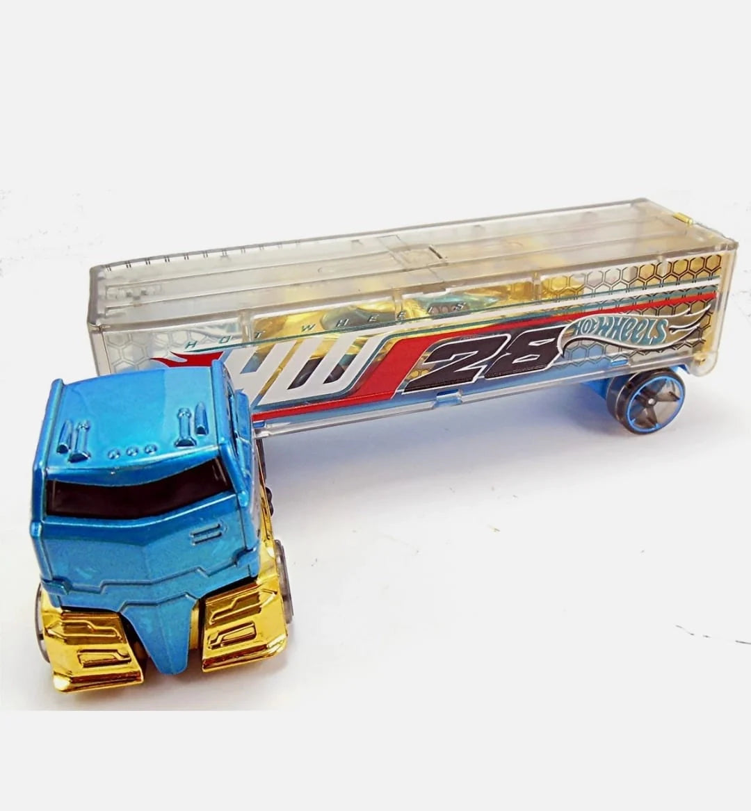 Hot Wheels  Hauler Rig Dog  Rig Dog - (Set of Hauler + Car)  Blue & Golden