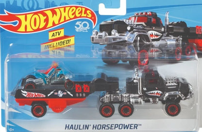 Hot Wheels  Hauler Haulin' Horsepower  Haulin' Horsepower - (Set of Hauler + Car)  Black & Red