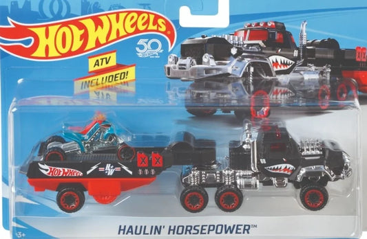 Hot Wheels  Hauler Haulin' Horsepower  Haulin' Horsepower - (Set of Hauler + Car)  Black & Red