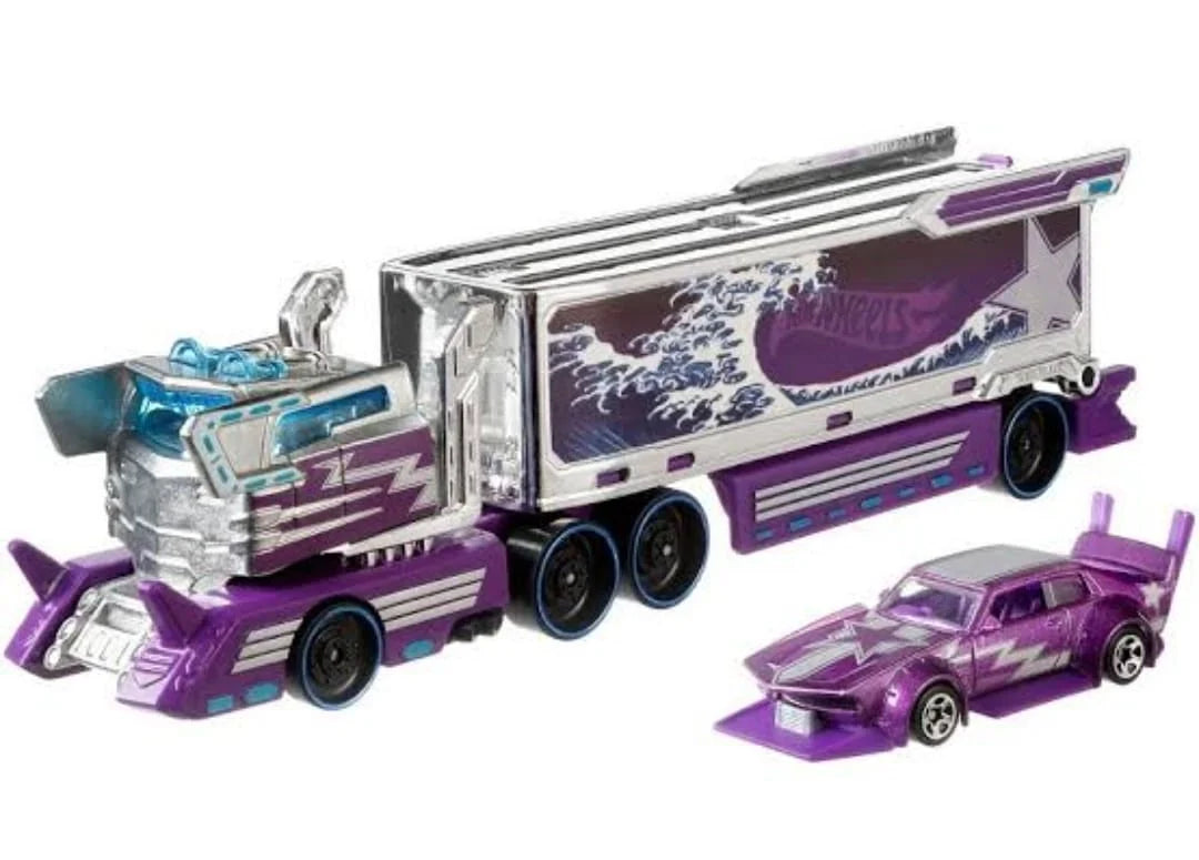 Hot Wheels  Hauler Galactic Express  Galactic Express - (Set of Hauler + Car)  Purple