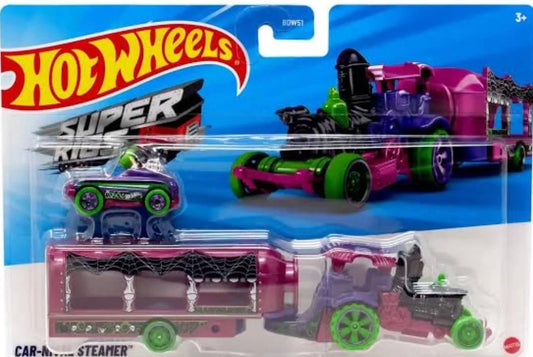 Hot Wheels  Hauler Car-Nival Steamer  Car-Nival Steamer - (Set of Hauler + Car)  Maroon