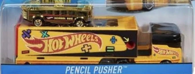 Hot Wheels  Hauler Pencil Pusher  Pencil Pusher - (Set of Hauler + Car)  Yellow