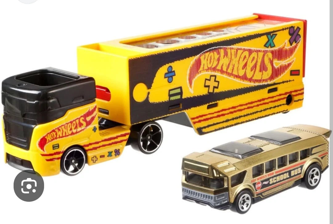 Hot Wheels  Hauler Pencil Pusher  Pencil Pusher - (Set of Hauler + Car)  Yellow