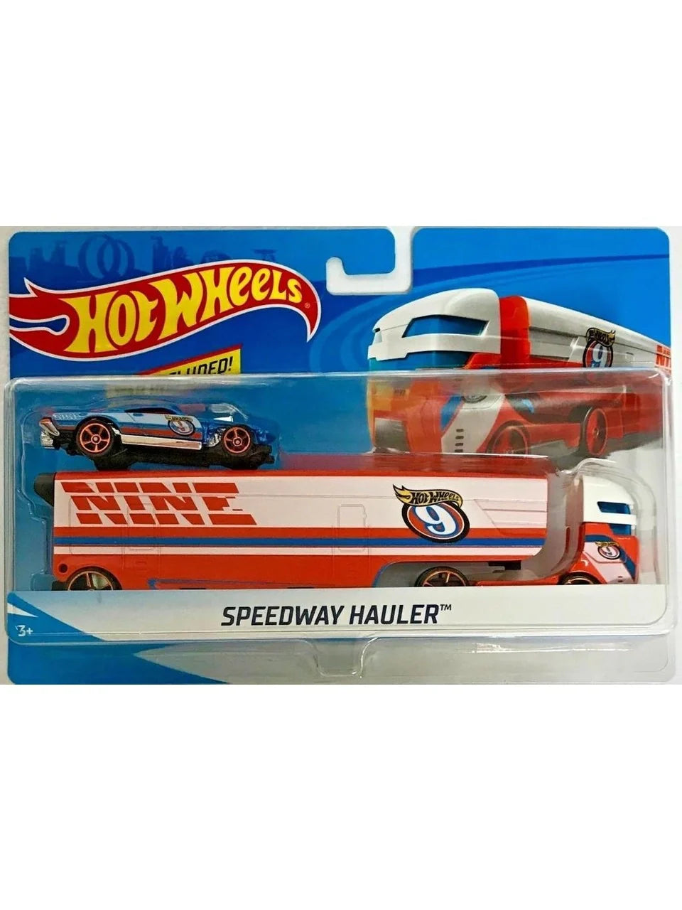 Hot Wheels  Hauler Speedway Hauler  Speedway Hauler - (Set of Hauler + Car)  Orange & White