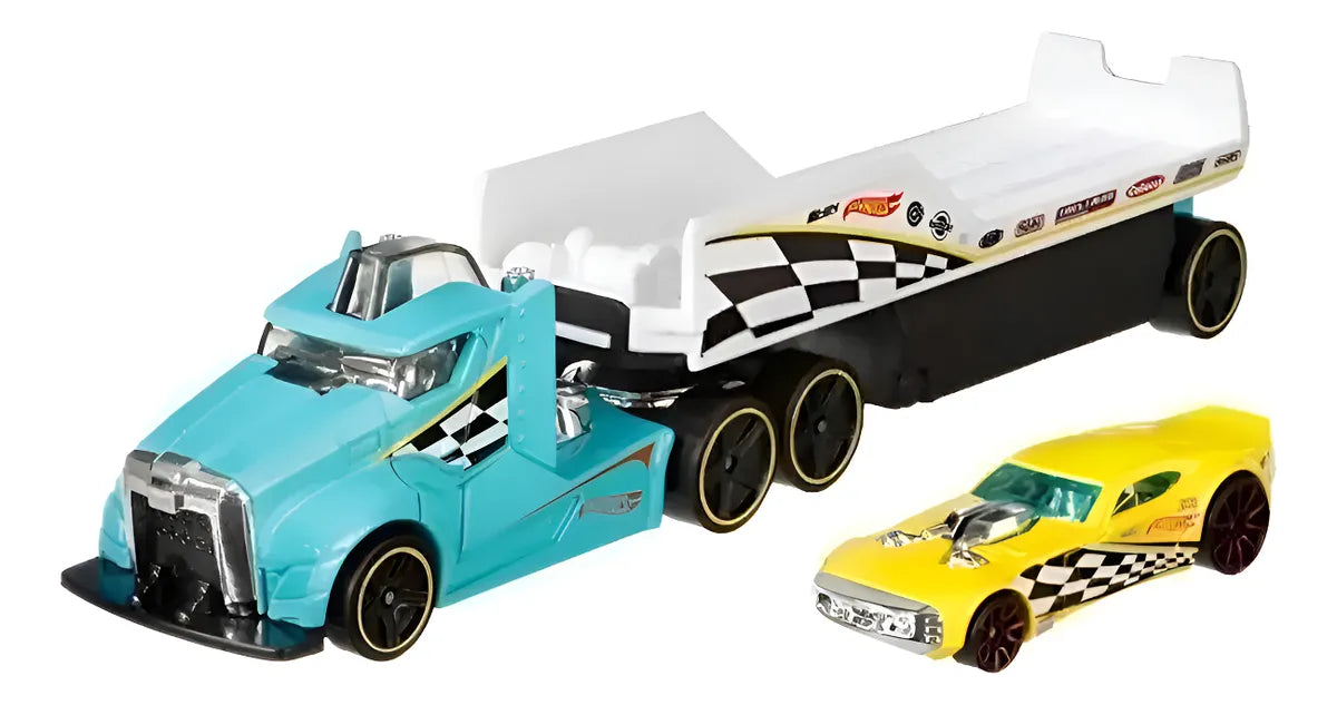 Hot Wheels  Hauler Drivin' Wild  Drivin' Wild - (Set of Hauler + Car)  Green & White