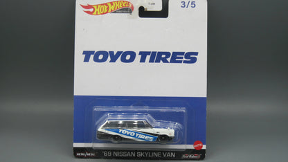 Hotwheels  Premium Nissan Skyline Van  White, Blue Toyo Tires