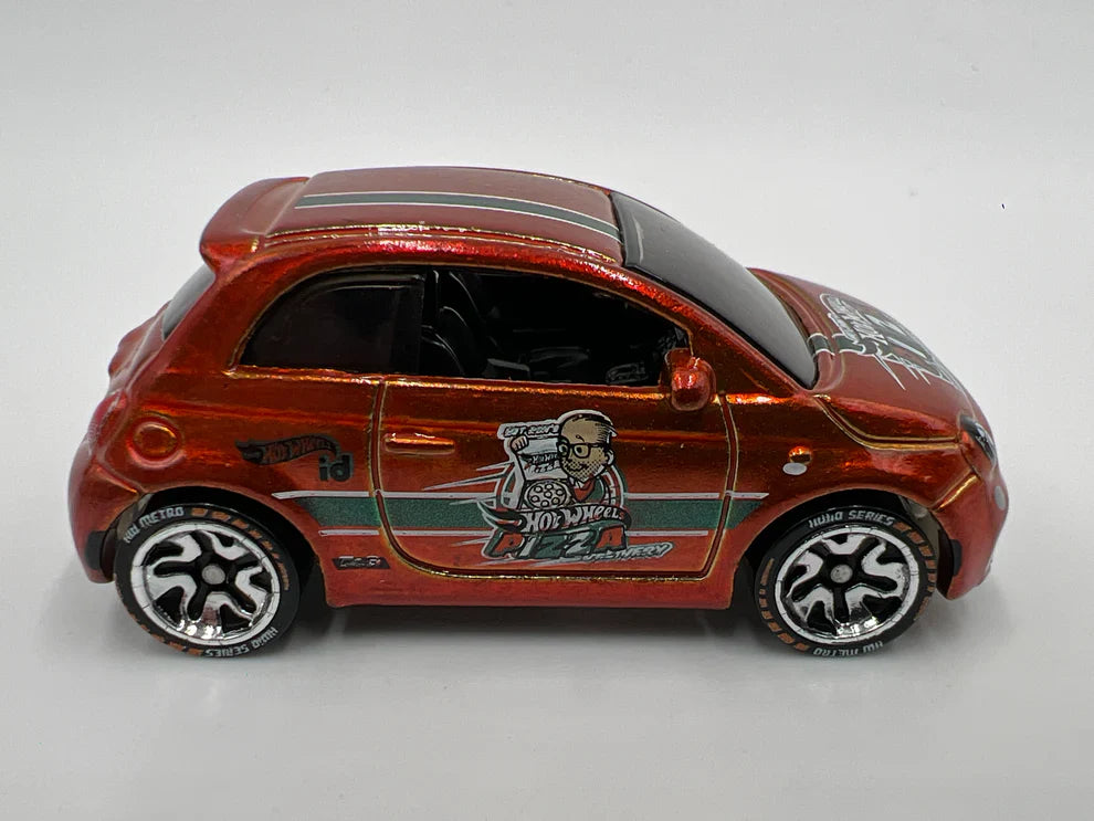 Hotwheels  HW Metro Fiat 500 E - Includes NFC Scan Chip  Orange Hotwheels ID - NFC