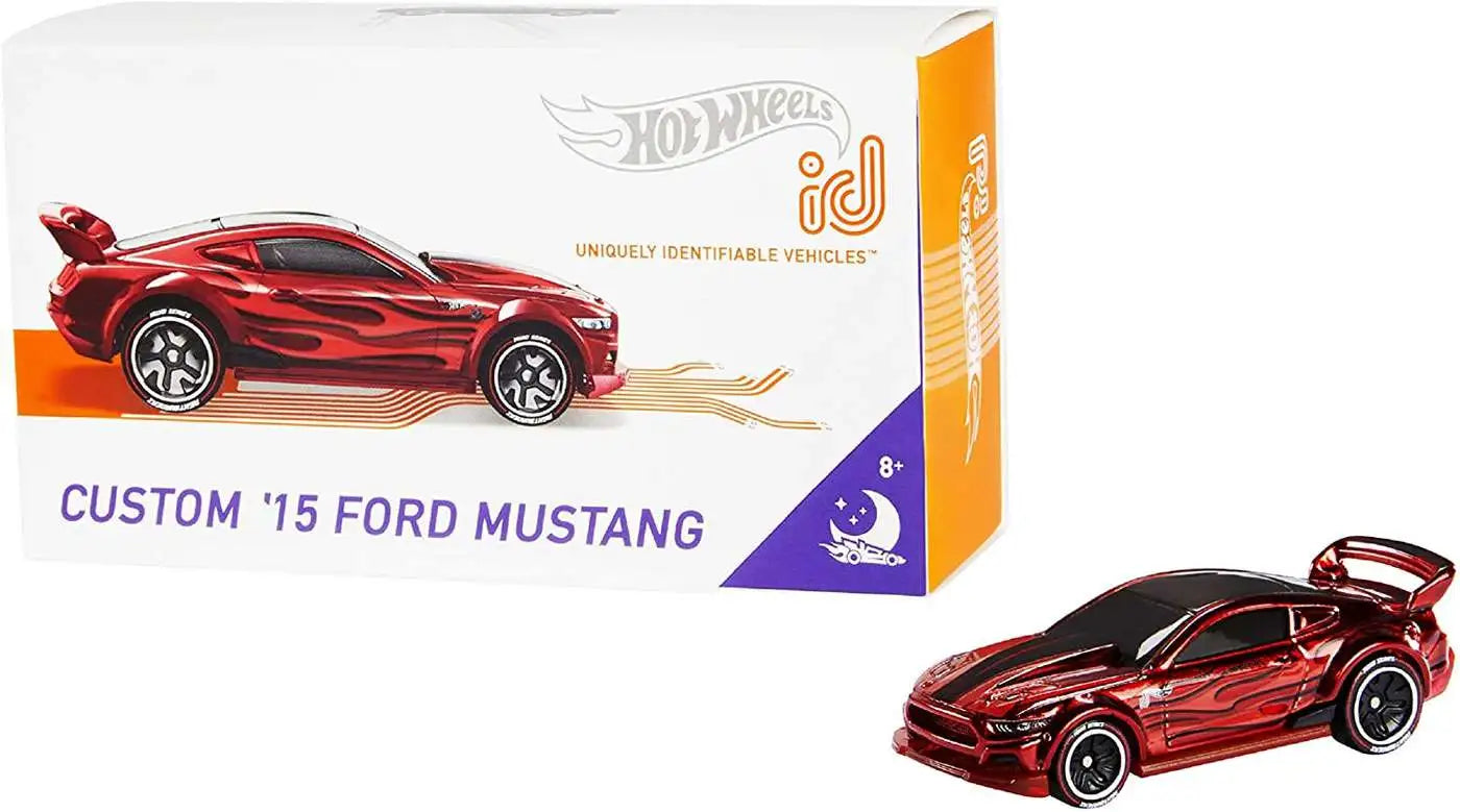 Hotwheels  Night Burnerz Ford Mustang - Includes NFC Scan Chip 2015 Red Hotwheels ID - NFC