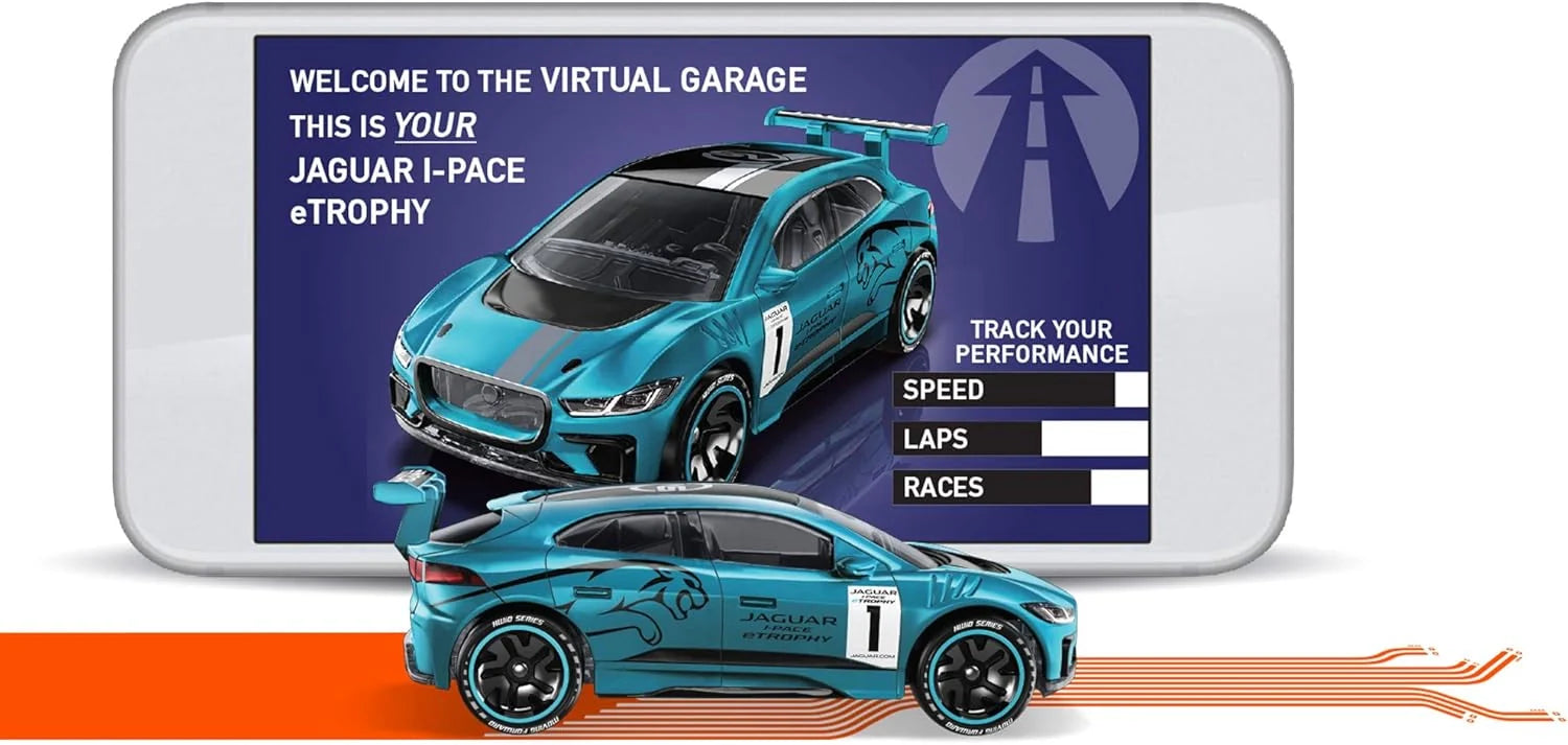 Hotwheels  Moving Forward Jaguar I-Pace - Includes NFC Scan Chip  Green Hotwheels ID - NFC